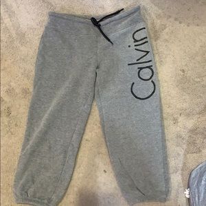 Calvin Klein cropped sweat pants.